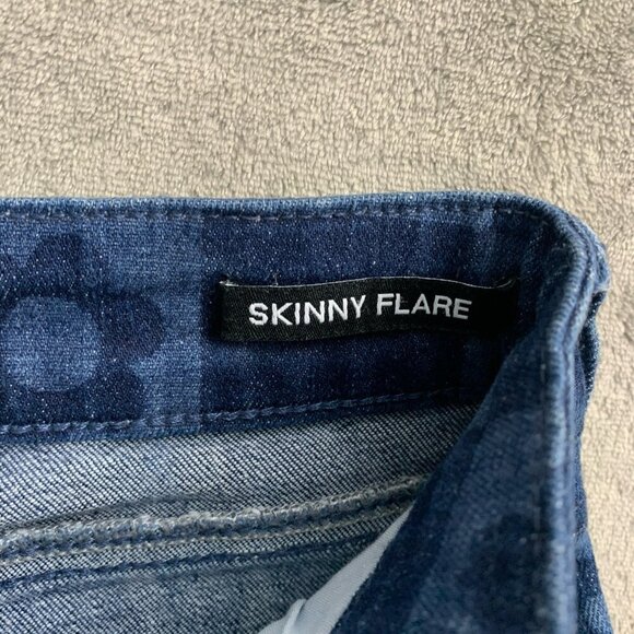 Jaded London Jeans Womens 25x26” Skinny Flare Retro Print Checkered Floral Denim - Picture 12 of 16